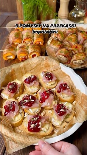 3 pomysły na pyszne przekąski imprezowe 😋 #snacks #food #party #przekąska #gotowanie