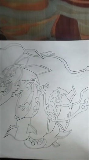 mega Rayquaza drawing #shortsfeed #drawing #pokemon #viralshorts #song