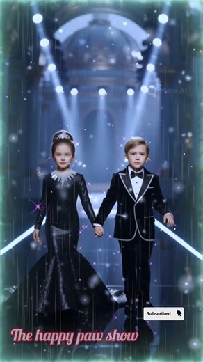 Watch two adorable children walk a magical, sparkling runway in a series of stunning, color.