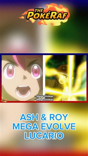 Ash & Roy Mega Evolve Lucario in the Pokémon Horizons Anime