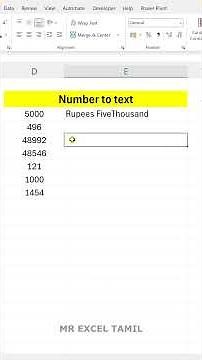 Convert Numbers to Words in Excel using Macro | Spell Number in Tamil | Excel VBA Tutorial