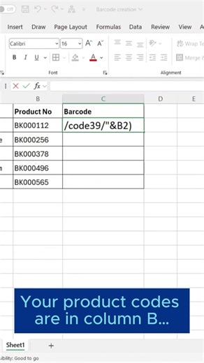 Create Barcodes in Excel (No Tools Needed) #excel #exceltips #exceltutorial