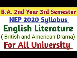 B.A. 2nd year 3rd semester English literature new syllabus 2024-25 | B.A. 3rd sem english syllabus