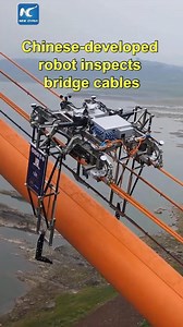 43K views · 168 reactions | A Chinese-developed robot has been used to inspect bridge cables in Chongqing, southwest China | China Xinhua Sci-Tech | Facebook