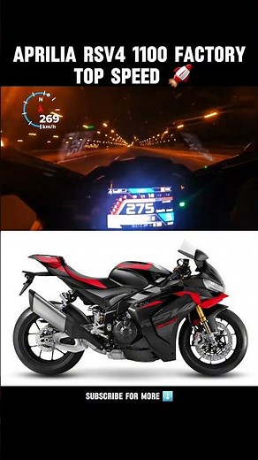 Aprilia RSV4 1100 Factory Top Speed 🚀 | 322 Km/h Acceleration