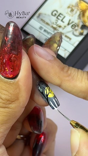 1.6K views · 101 shares | Don't know what to do with your customer's little pinky finger? Check out this design! ✨ HyBa Beauty’s Ombre Pigment Palette makes creating a black to blue midnight sky with a full moon as simple as ever.  Using Liner Gel and Gel Ve for those intricate details. Discover amazing products for your nail creations at HyBaBeauty.com  #HyBaBeauty #NailArt #halloweennails #hybarevolution #naildesign | HyBa Beauty | Facebook