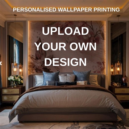 Custom Wallpaper Mural: Personalized Design, Nonwoven, Peel & Stick - Etsy