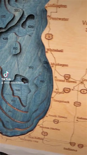 Lake Michigan 3d Wood Map - Etsy