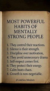 8 Powerful Habits of Mentally Strong People #psychologyfacts #lifelessons