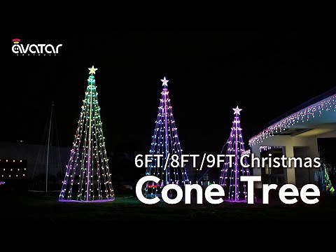 AvatarControls 6-ft/8-ft/9-ft Smart Pre-lit Christmas Cone Tree with Programmble Fairy LED Lights