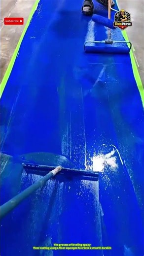 Floor Epoxy Coating Technique Using Floor Squeegee for Smooth and Glossy Finish #construction