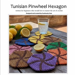 Tunisian Pinwheel Coasters / Potholders / Placemat / Pillows Crochet Pattern: Beginner-friendly (PDF Download) __support Included - Etsy