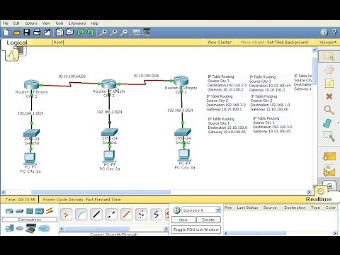 How to Configure Routing Static 3 Router Cisco Packet Tracer