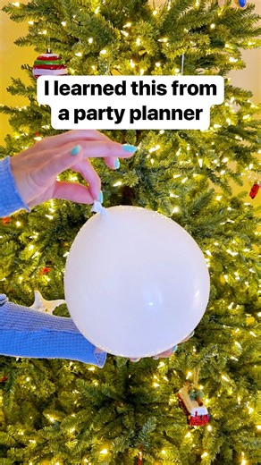 I add balloons to our Christmas tree to temporarily decorate for holiday parties #holidayparty #partyideas #balloons #christmastree this video is for entertainment purposes only. Always supervise kids and pets around balloons 🎈 | Liz & Jeff