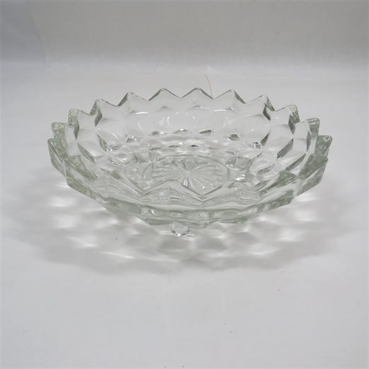 Fostoria Glass Serving Dish Vintage Kitchen Collectible Cubist Clear - Etsy