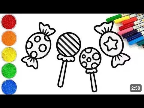 ​How to Draw a Lollipop & Candy 🍭✨ | Easy Art Tutorial for Beginners #kids