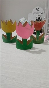 DIY tulip flower craft 🌷tissue paper roll craft # short