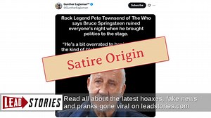 Fact Check: Pete Townsend Did NOT Say Bruce Springsteen Should 'Shut Up and Play' | Lead Stories
