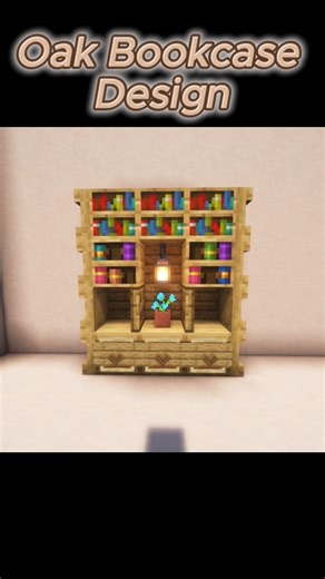 Oak bookcase design idea #minecraft #shorts #minecraftbuilds