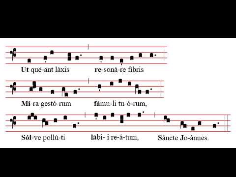 Guido D'Arezzo. Ut Queant Laxis. Himno San Juan Bautista. Partitura E Interpretación.