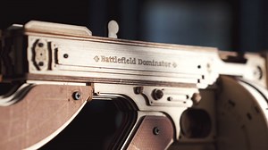 Simulate real authentic firearm action with the ROKR AK-47 wooden toy gun: Experience rubber band bullet shooting and safety play! *This toy gun is intended solely for play, ensuring safety and harmlessness. | ROKR