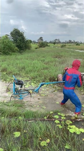 VS4434, KubotaZT Walking Tractor Spider Man plowing small Tractor #shorts