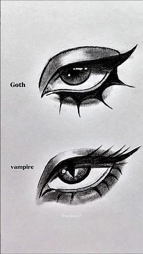 How to draw eyes (goth Vs vampire) #drawing #tutorial #eyes #shorts