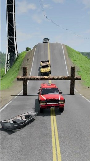 Cars & Cargo Truck vs Log Trap - BeamNG Drive