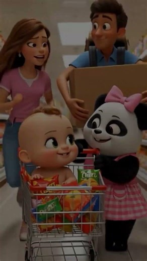 Funny Baby & Panda Shopping Adventure 🛒 | Supermarket Cartoon for Kids | WilldyToons