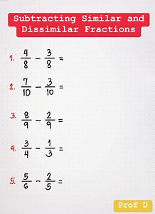 Requested Topic: Subtracting Similar and Dissimilar Fractions‼️ | Prof D