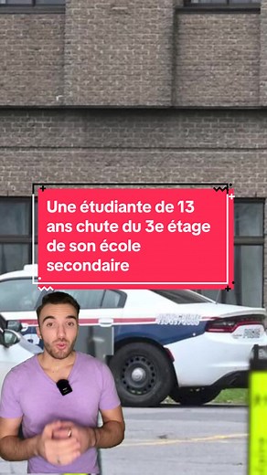 Tragédie à l'école: Une étudiante de 13 ans chute du 3e étage