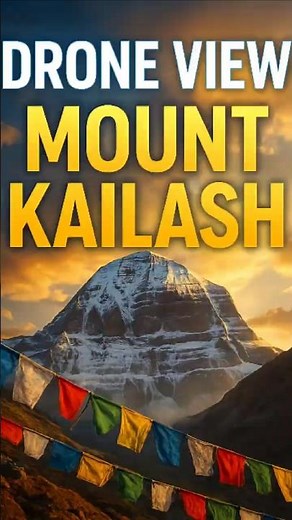 🌄 Breathtaking DRONE VIEW of the Sacred Mount Kailash—A Spiritual Journey from Above. #shiva