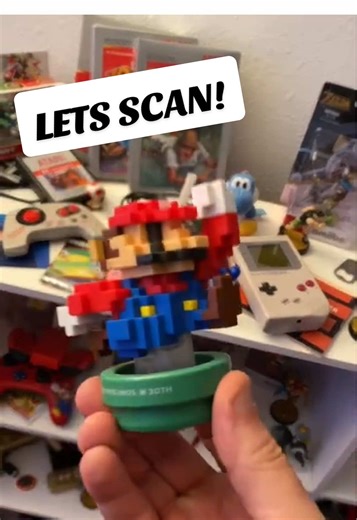 Scanning the 8bit Mario Amiibo #amiibo #nintendo #mario #videogames