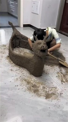 Made a boat from clay 🙂~ wood working art / hand crafts ideas / home made /skill #shorts
