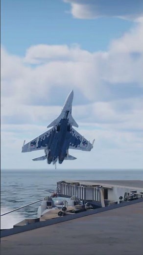 Su-33 Cobra Landing Maneuver on Naval Carrier!