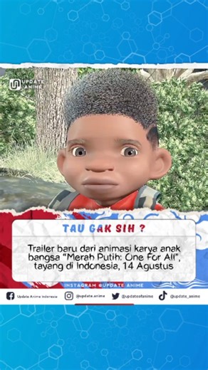 120K views · 11K reactions | Membuat heboh para netizen, sebuah trailer terbaru dari animasi hasil karya anak bangsa berjudul "Merah Putih: One For All" telah diperkenalkan dengan penuh kebanggaan. Animasi ini dijadwalkan tayang di berbagai bioskop Indonesia, seperti CGV Cinemas dan Cinepolis Cinemas, mulai 14 Agustus mendatang. 퐒퐨퐮퐫퐜퐞: Historika Film #updateanime #anime #otaku #weebs #taugaksih #animasi #merahputih #merahputihoneforall | Update Anime Indonesia | Facebook