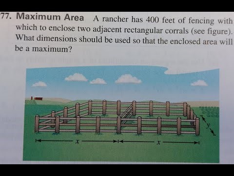 Calculus - Optimization: Maximum Area (Ch.3.R #77)