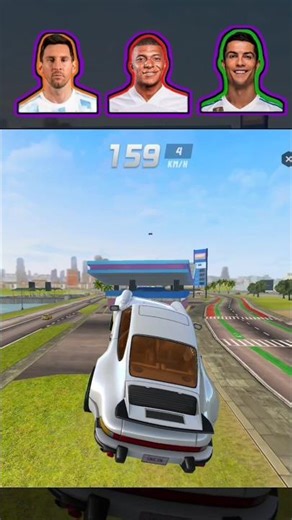 Mega Car Stunts with Ronaldo vs Messi — Epic Finish! #car #shorts #viral #ronaldo