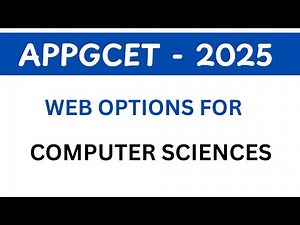 Web options for Computer Science || APPGCET - 2025 ||