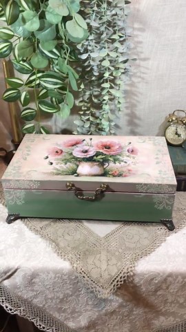 Handcrafted Floral Wooden Tea Box – Shabby Chic Kitchen Storage Chest - Etsy