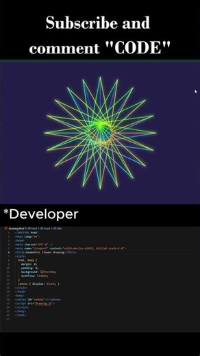 Glowing Flower Animation | HTML Canvas Art (Creative Coding Project)
