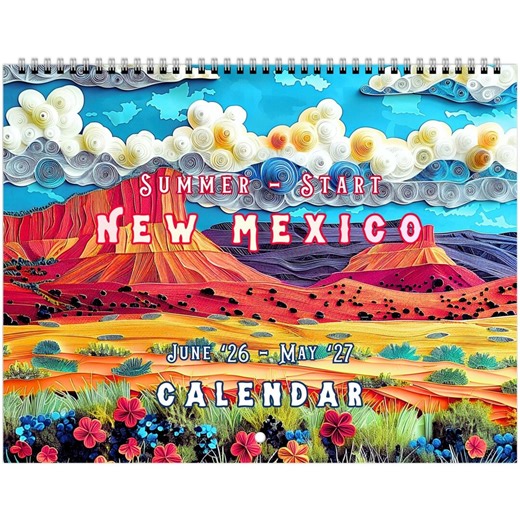 New Mexico Summer-start Calendar June 2026–may 2027 – Deserts, Mountains & Rivers – 11x8.5” Wall Calendar - Etsy