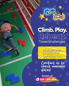  Make your little one’s birthday unforgettable at MiniTown! 輪‍♂️✨ With Tower Challenges and classic arcade games, fun is guaranteed for everyone.  戮 Safe, exciting, and full of energy — all in one place!  Book your date and celebrate with us.  305 – 815 – 6876 #KidsParty #MiniTown #BirthdayFun #UnforgettableCelebration | MiniTown | Facebook