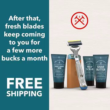 Get the complete Starter Set for $5 ✔️ Prep Scrub ✔️ Shave Butter ✔️ Post Shave Dew ✔️ Our best razor with 4 replacement heads Try the Club 👉 http://dlrshv.es/Vh3gi6 | Dollar Shave Club