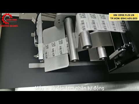 Máy in và dán tem nhãn tự động - Dán tem giá lên tem chính tự động