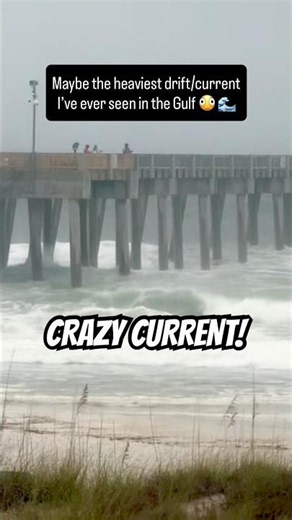 Is this the heaviest Longshore current in the Gulf ever? Tropical storm Bertha showing off!
