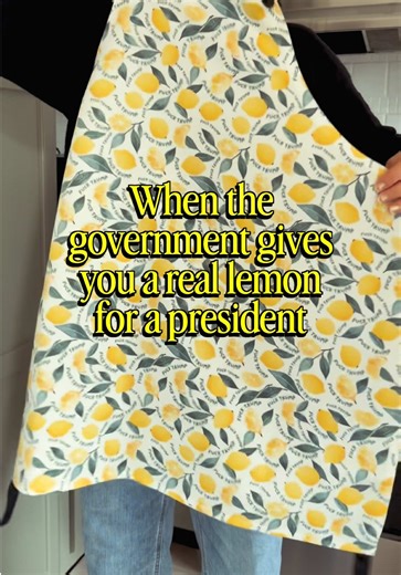 An actual lemon would do a better job than Trump 🍋 #cuteapron #lemondecor #bakingessentials #subtle #bluedot