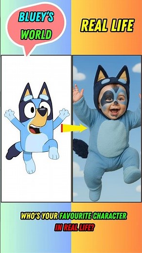 ✨ Bluey Characters Reimagined as Humans – See Their Amazing New Look! 🐶🧍 #shorts