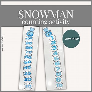 Snowman Math Numbers Counting Activity Homeschool Preschool Craft Basic Number Sense Play Based Toddler Games 3-4 Year Olds Build A Snowman - Etsy