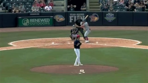 Yep, he did it AGAIN. @KylerFedko4 with his THIRD BOMB of the game. Goes to left-center again. Just the fifth three homer game in franchise history joining @Franki2998, @Brent_Rooker25, @spenc__er & @chrisw316. He is 3-3 with 3 homers and 4 RBI. 1,211 feet of long balls